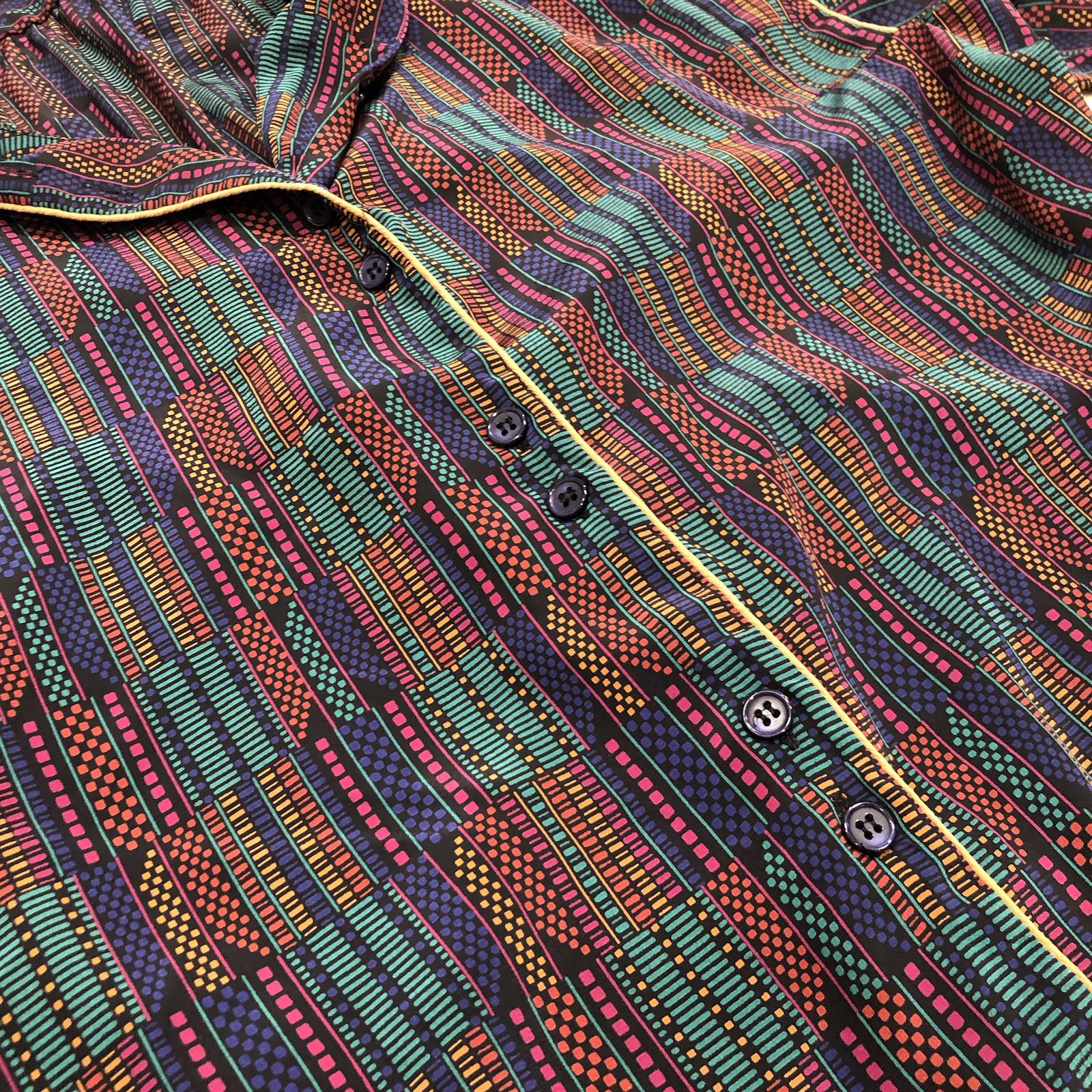 Jaymee Papell Vintage Blouse, 12, Multicolor, Button Accents
