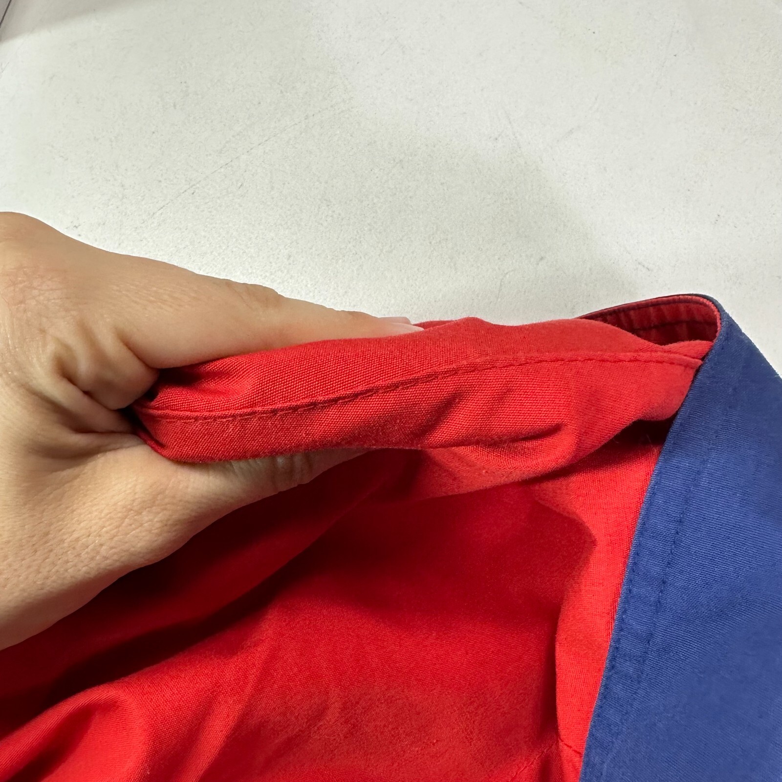 Sergio Valente Vintage 80s jacket Bomber Red Blue Zip Button Size Small Adult