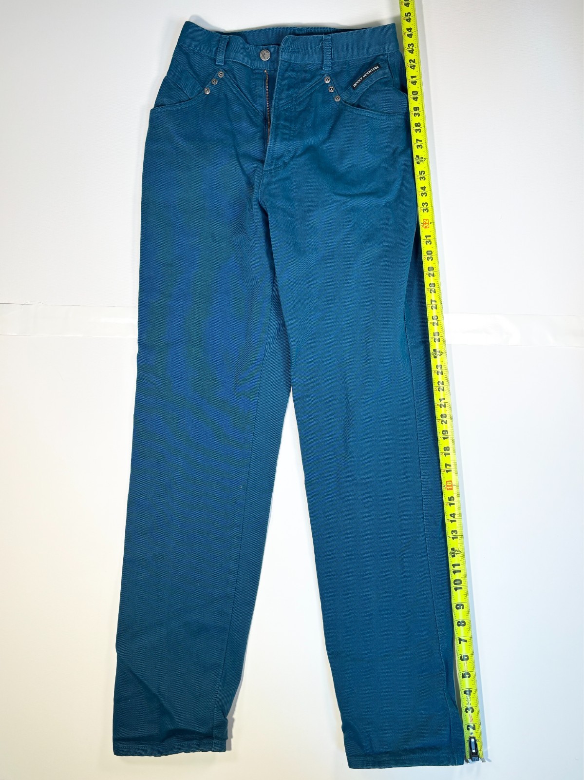 Rocky Mountain Vintage Jeans Women 28 Teal High Rise Straight Leg Western Denim