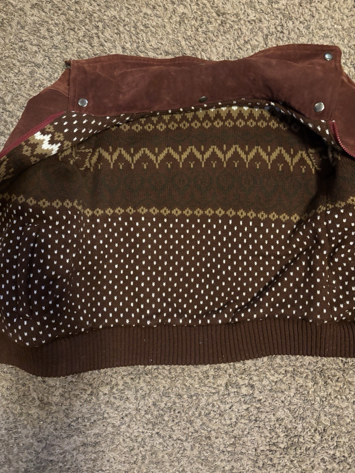 VTG Carlisle Couture Reversible Burgundy Leather/sweaterJacket