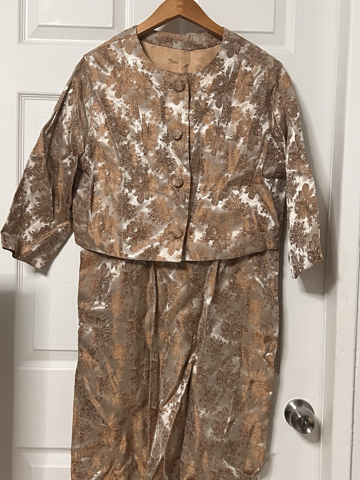 Vintage Handmade Dress Coat Jacket Set Floral Print