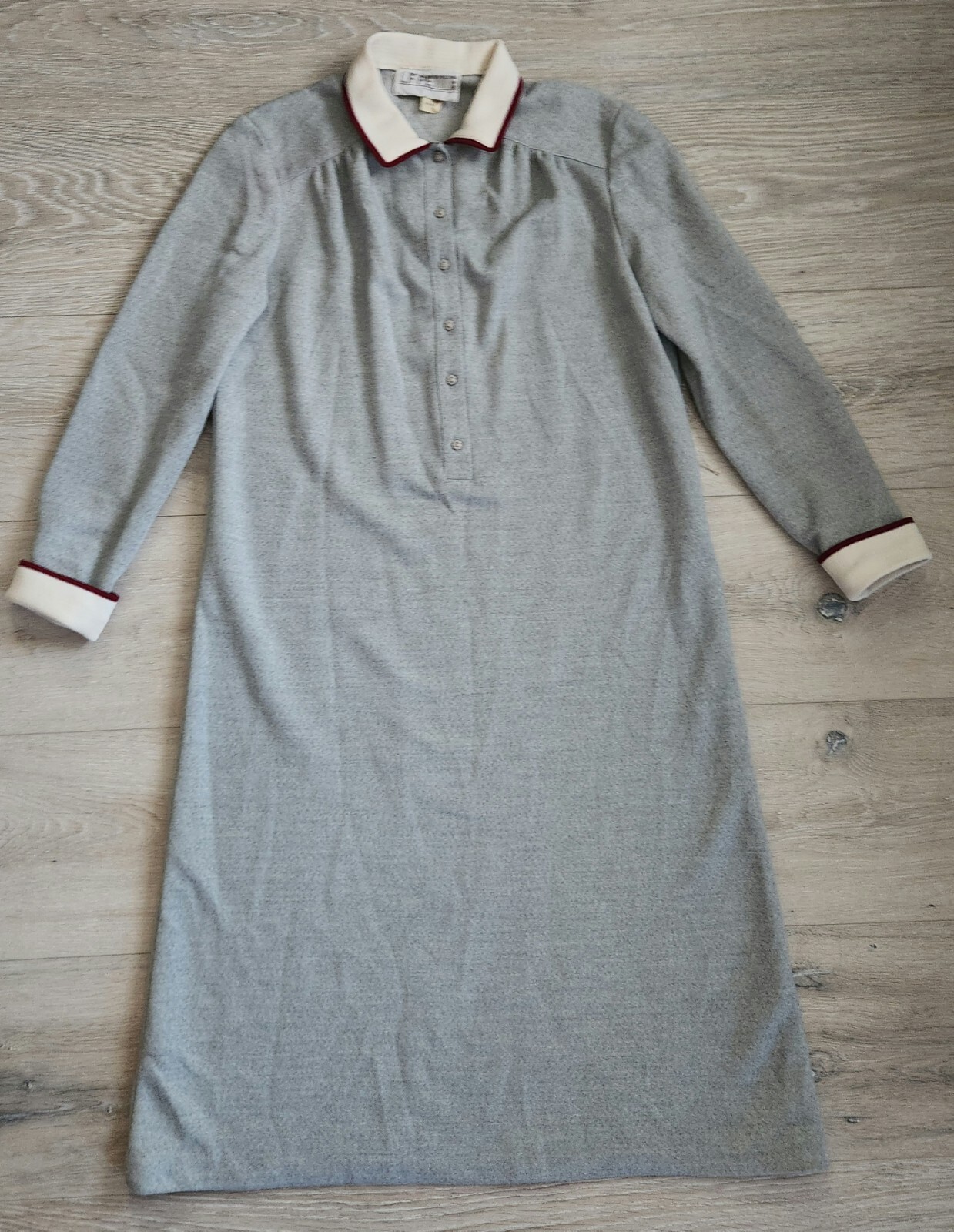 Vintage 1960s LF Petites Leslie Fay womens collared dress long sleeve size M