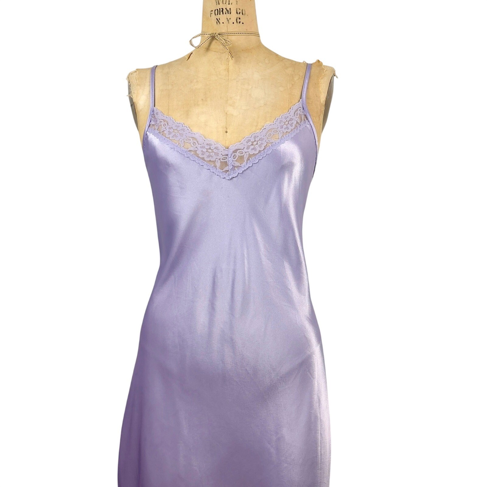 90s Gilligan O’Malley Satin Slip Dress Coquette Angelic Lavender Midi Vintage
