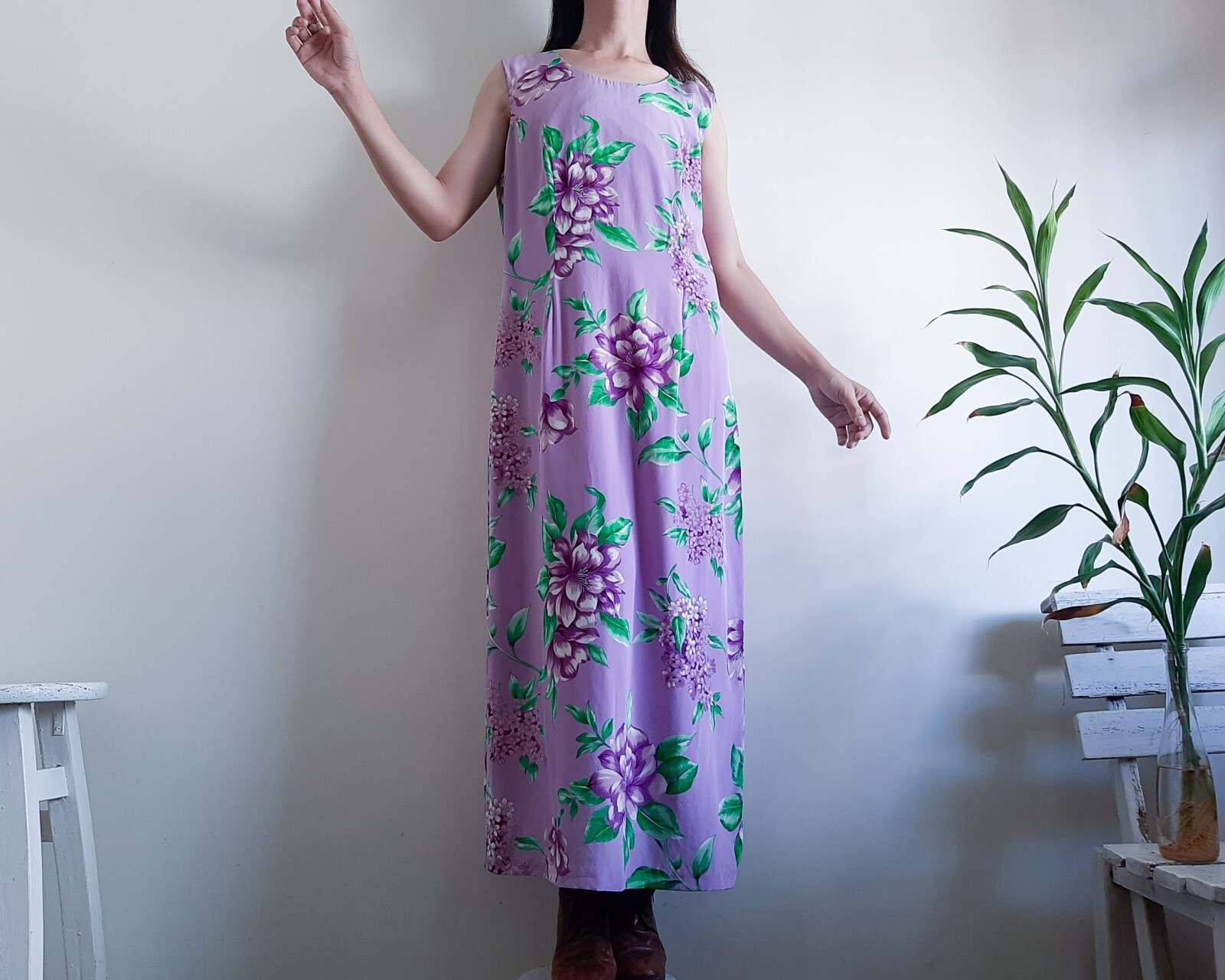 METRO STYLE Purple Floral 100% Silk Dress Jacket Set 2 Piece set Size 16 Size XL