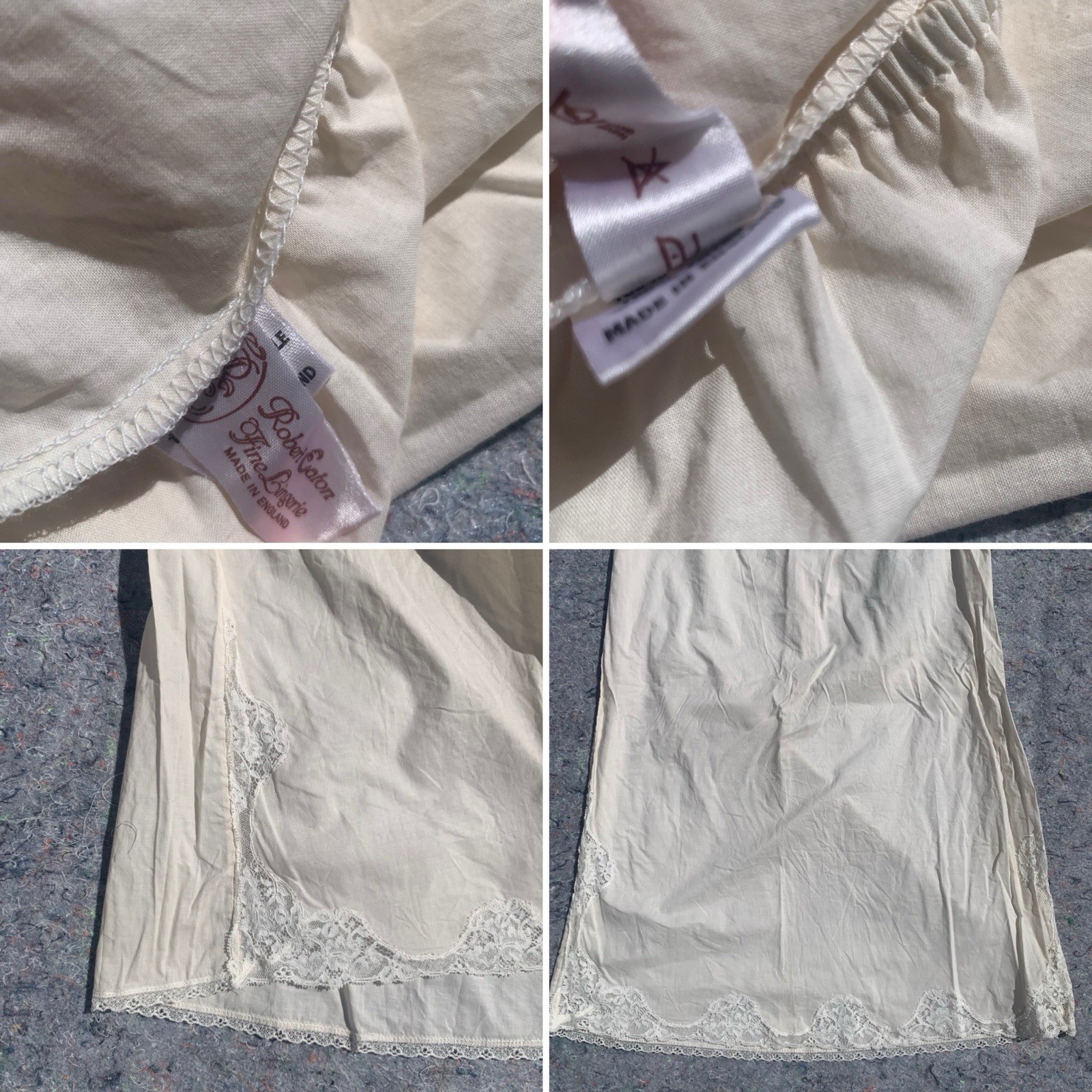 Adorable vintage 70s does Edwardian cream cotton casual skirt w/ lace trim