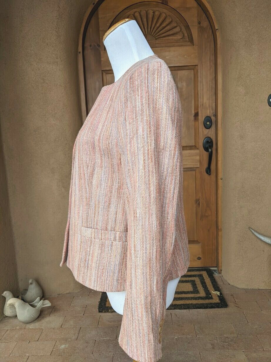 ORVIS Silk Dupioni Jacket Pastel Cropped Deadstock Sz XS S USA