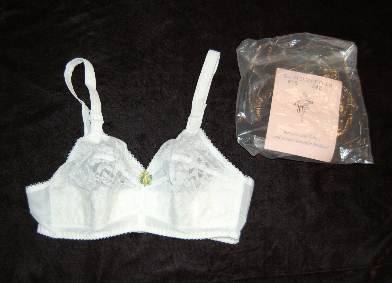 NEW Vintage Figurette Bullet Bra 34D (36C) Nursing Soft Cup White Style 526 #37