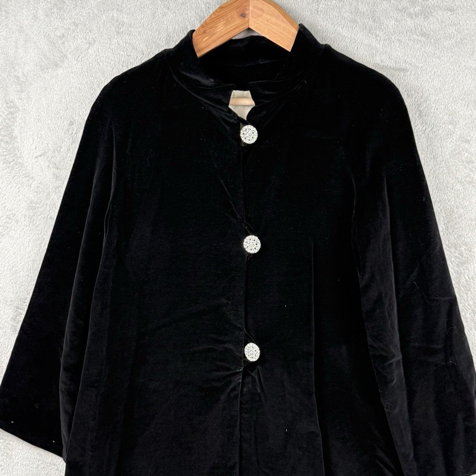 Primitive Handmade Black Velvet Opera Formal Jacket Small Old Hollywood Luxury