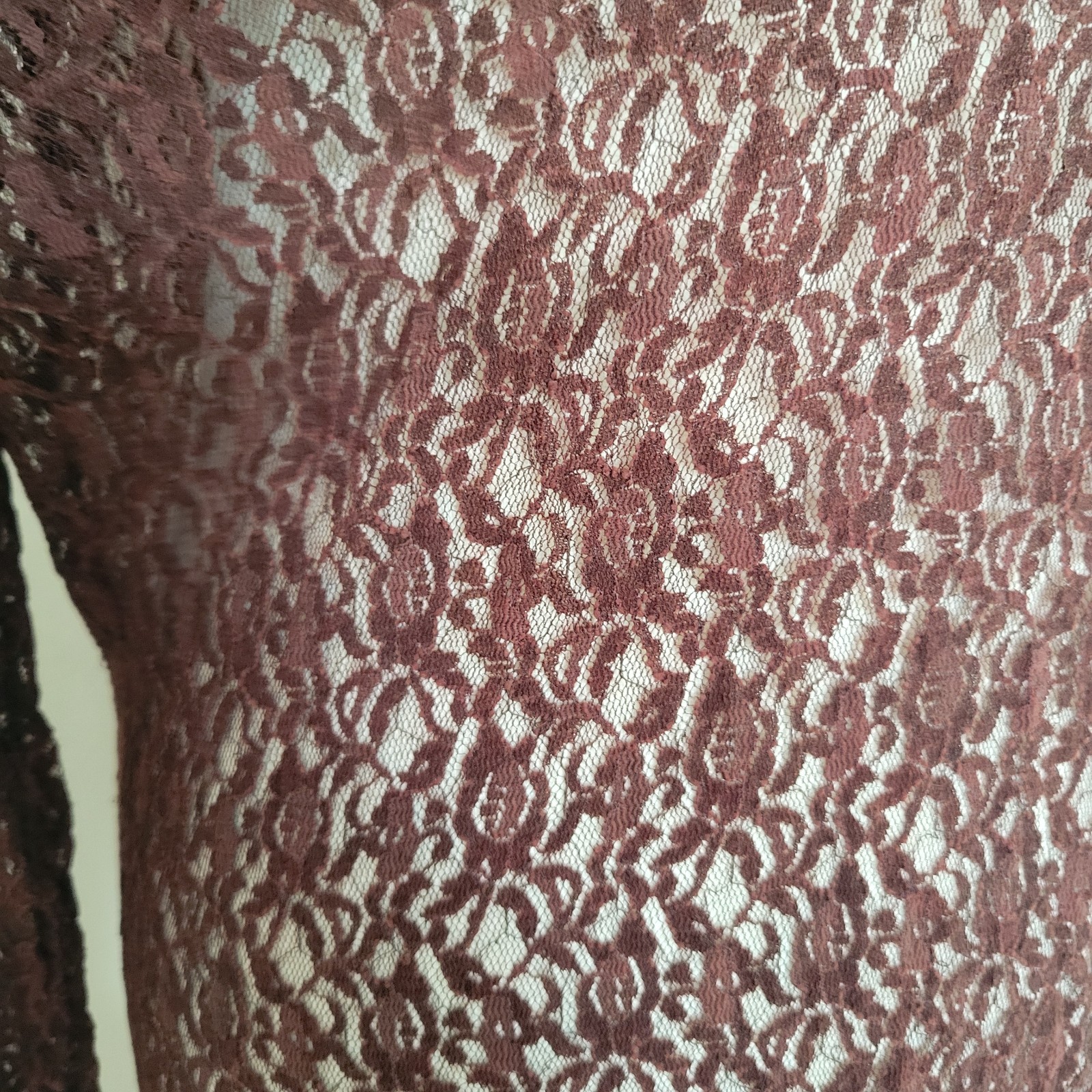 Vtg 70s Mesh Sheer Shirt Dress Size S Dark Romantic Ruffle Collar READ Vamp Goth