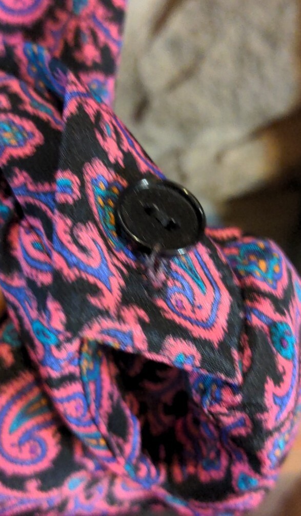 Vintage Henry-Lee Petites Pink Paisley Print Secretary Dress Elastic 6