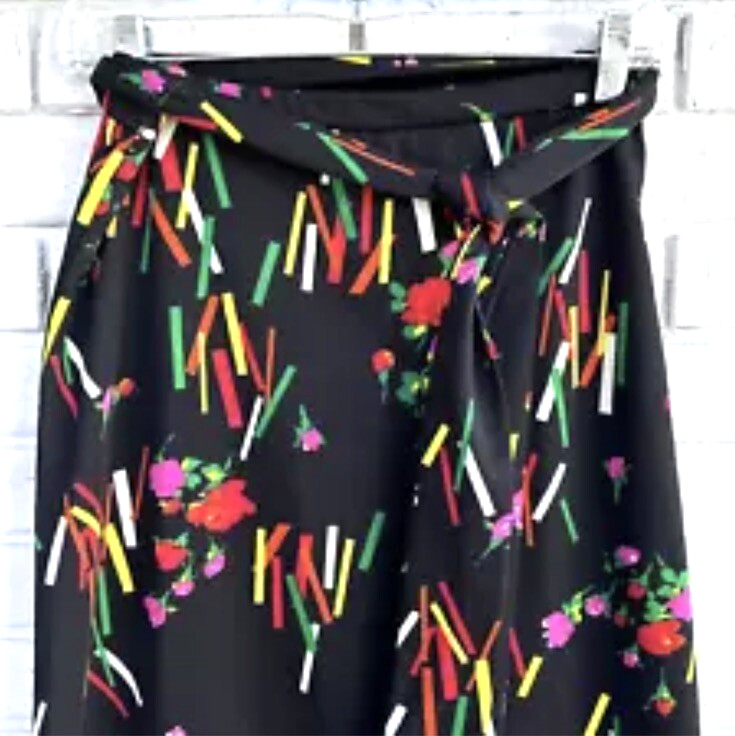 Vintage Alex Coleman California Maxi Skirt 1970s Abstract Floral