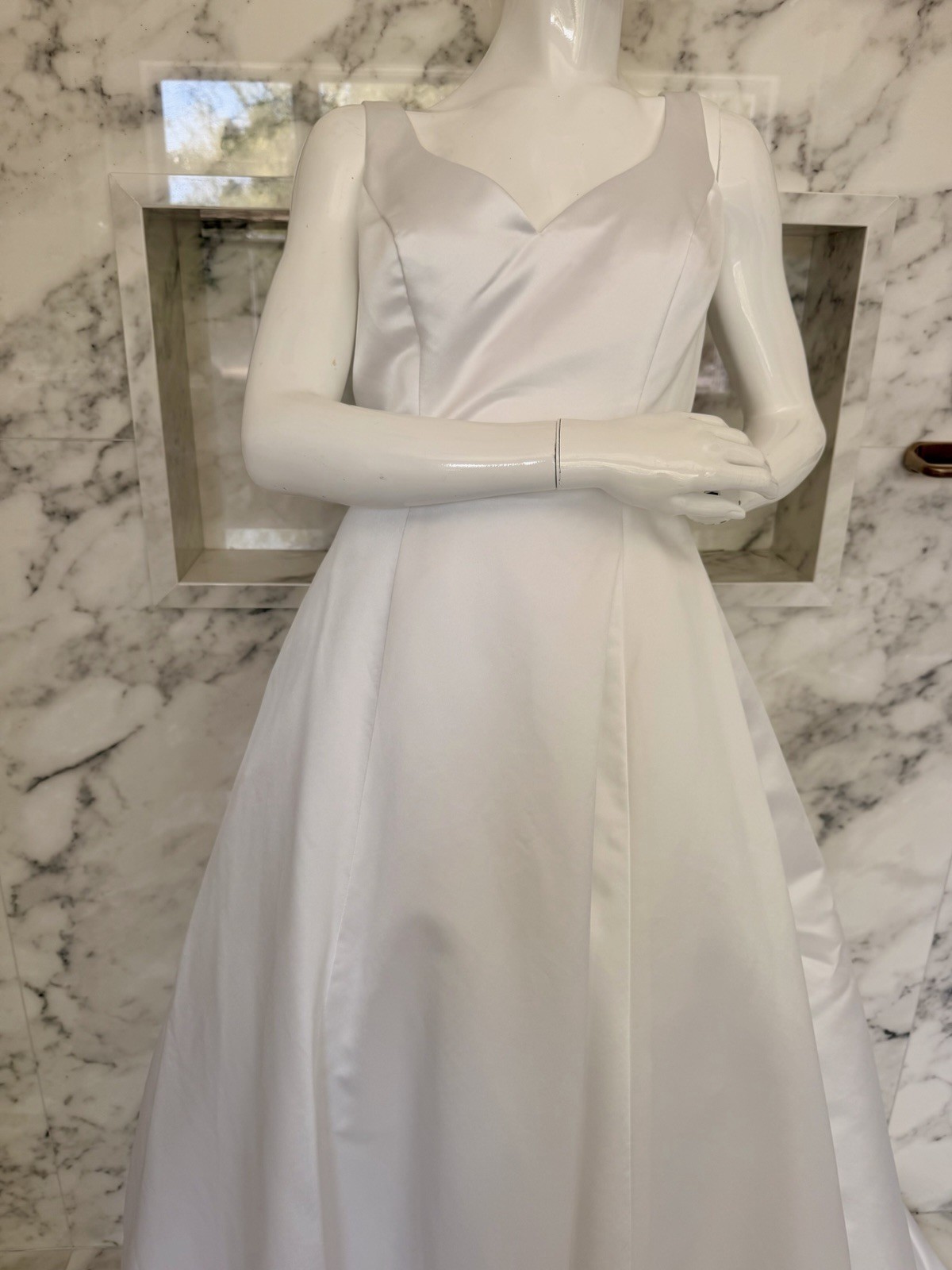Prestige Bridal Satin Wedding Dress Size 10 Minimalist Ball Gown Chapel Train