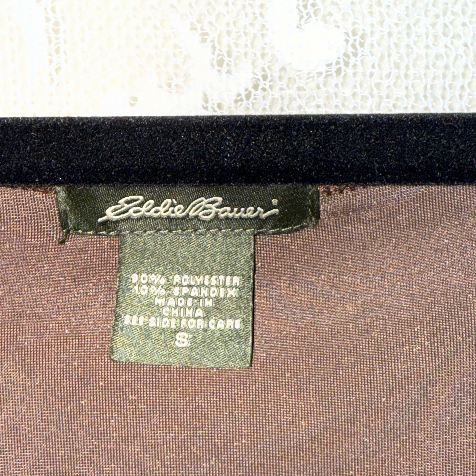 VTG Eddie Bauer Brown Flat Stretch Velvet Long Shift Dress Size Medium 36 Bust