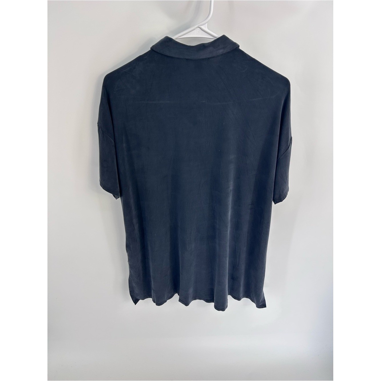 Eileen Fisher Short Sleeve Jersey Button Down Top – Size small