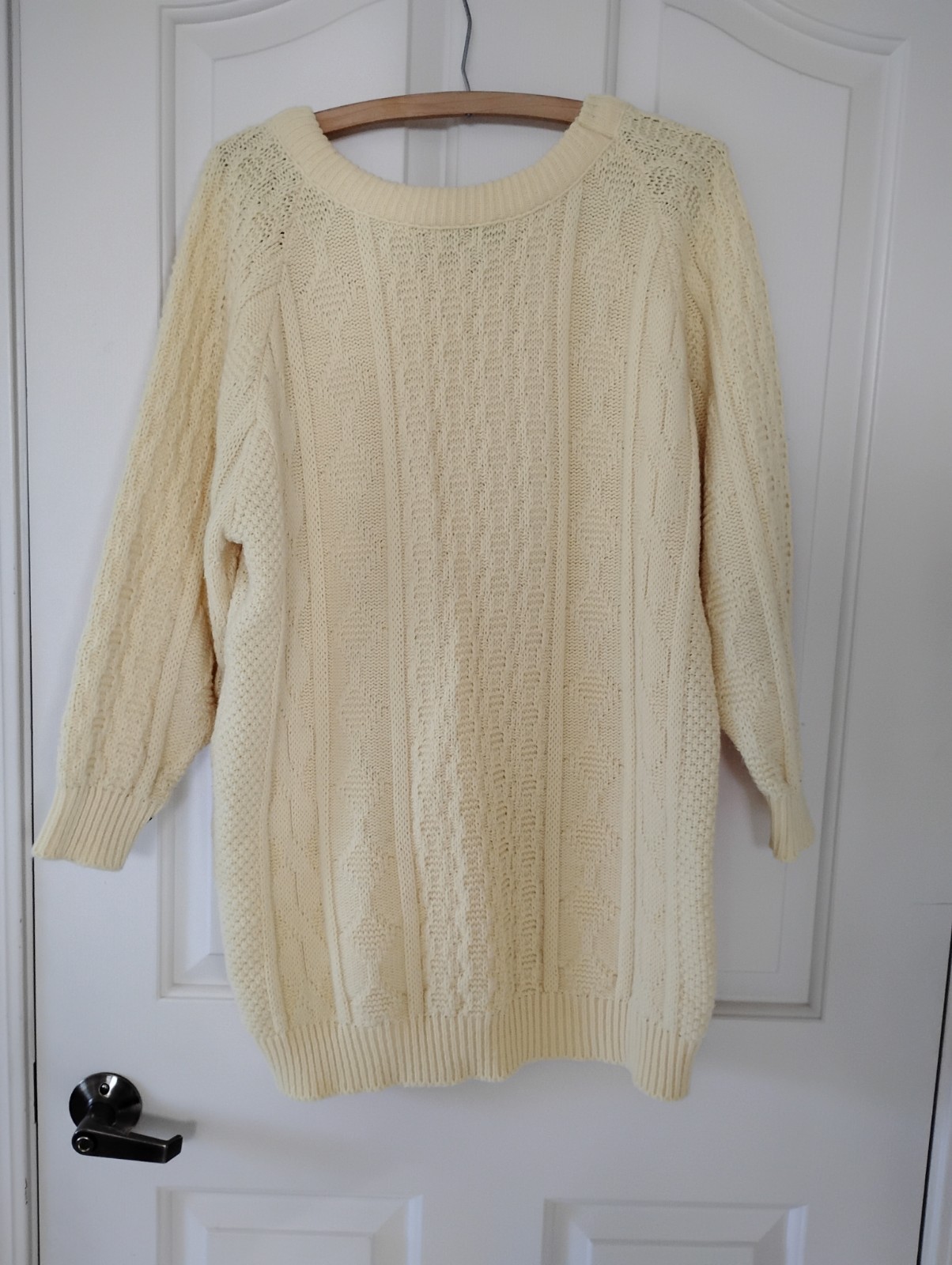 Vintage 1987 Pale Yellow Sweater and Skirt Outfit Size Medium by Perspective
