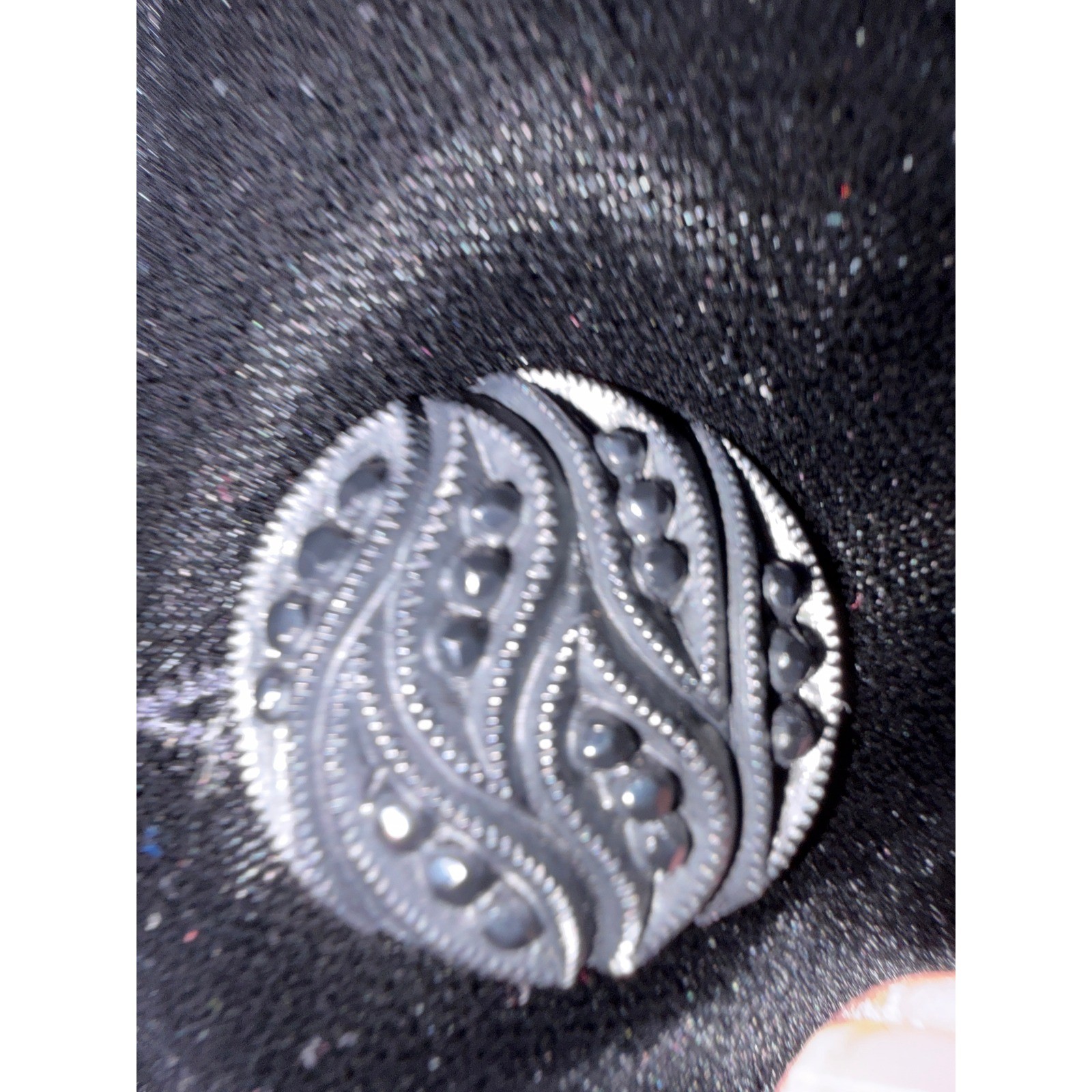 Talbots Susan Bristol Vintage 90s Black Velvet Jacket Ornate Buttons Size 14