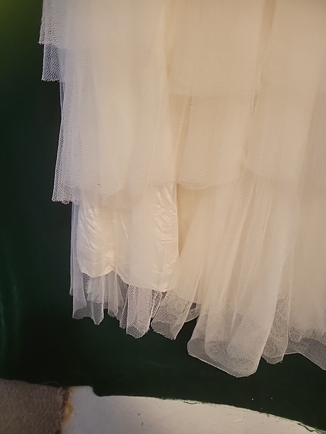 Real Vintage 50s Party Dress Corset Tulle Cream 32 XS