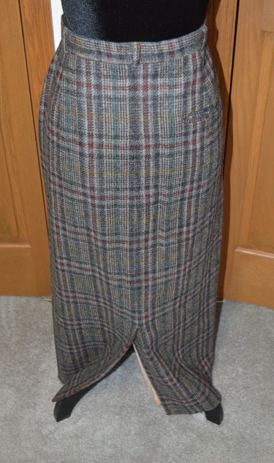 VTG Women’s 100% Wool Plaid Maxi Skirt Suit Set 14 COUNTY SHOP by MARSHALL FIELD