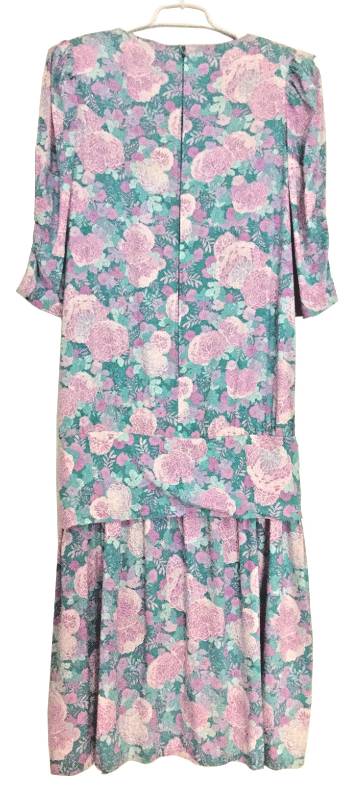 BELLE FRANCE Vintage Dress Floral Print Rayon Drop-Waist Size 10