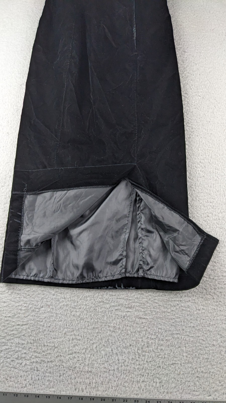 Vintage 60s Velvet Maxi Skirt Black Size 6 Michele New York UNION MADE USA