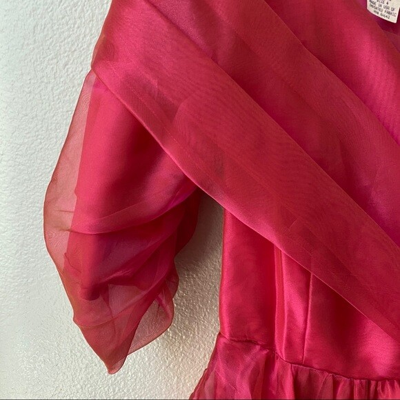 Vintage Watters & Watters pink tulle evening event prom dress gown womens 4