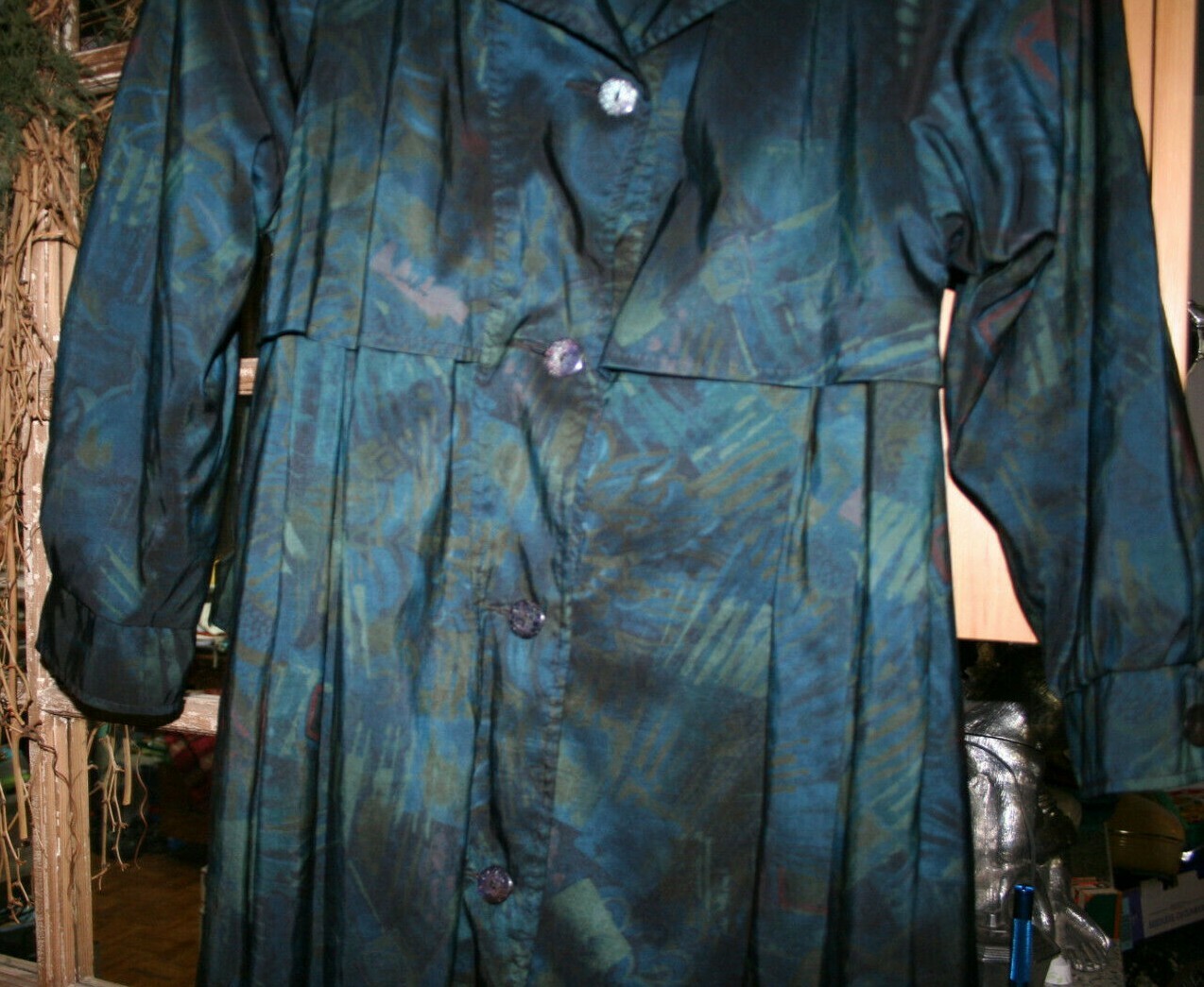 VINTAGE KRISTEN BLAKE VINTAGE 1970’S COAT ZIP OUT LINING BLUES/GREENS SIZE 8