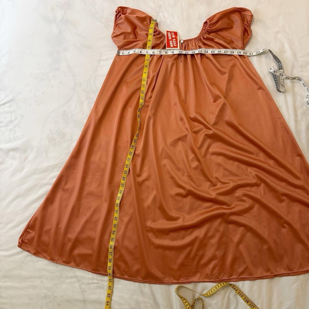 Peachy Orange Lounge Dress/Night Gown Vintage 70s NWT One Size Retro Coquette