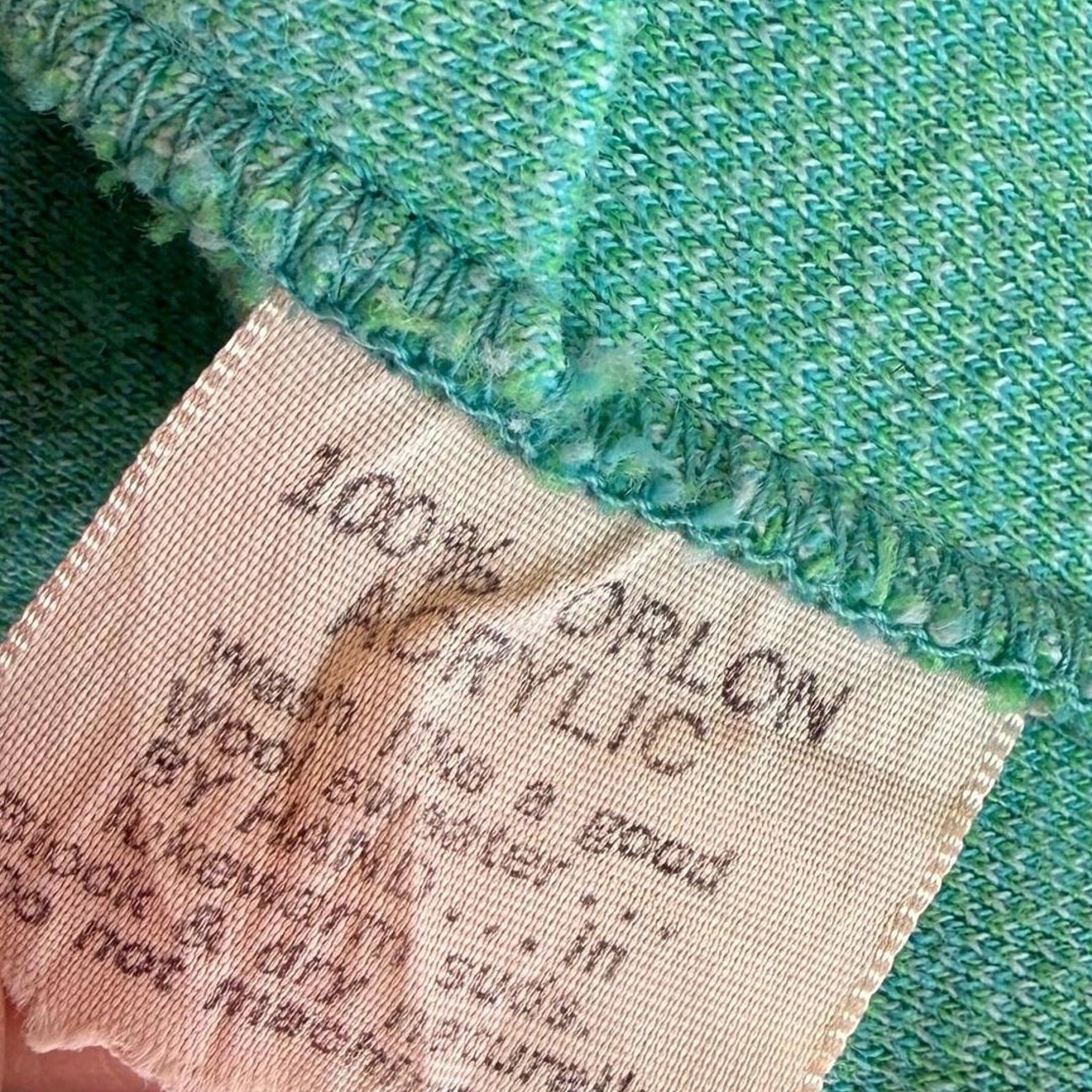 1960s Mod Floral Knit Blazer Jacket, Green Blue Orlon Double Breasted