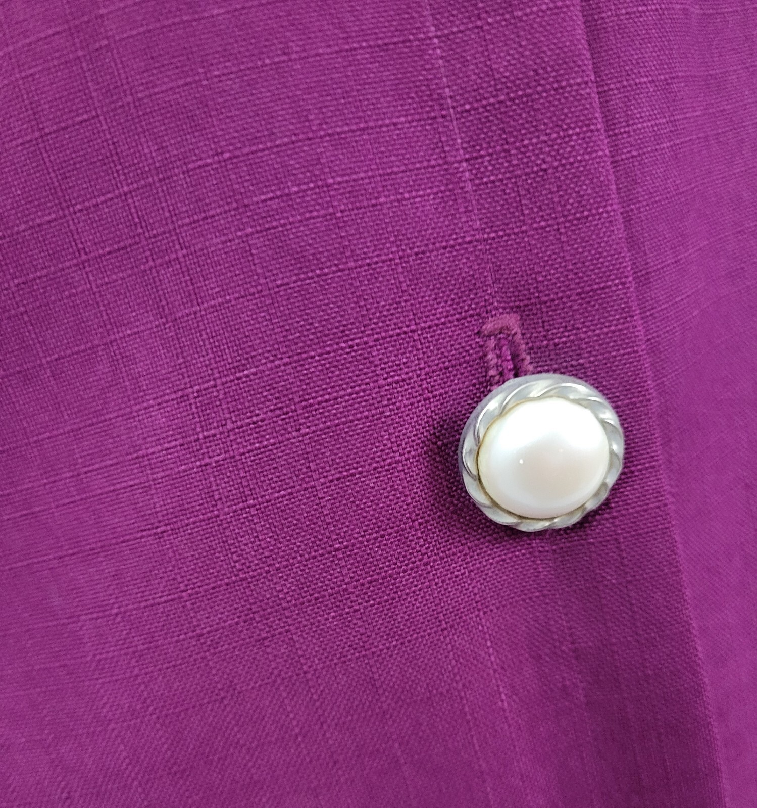 Vtg Whirlaway Frocks Plum Sheath Dress w Collar & Buttons Size 14P