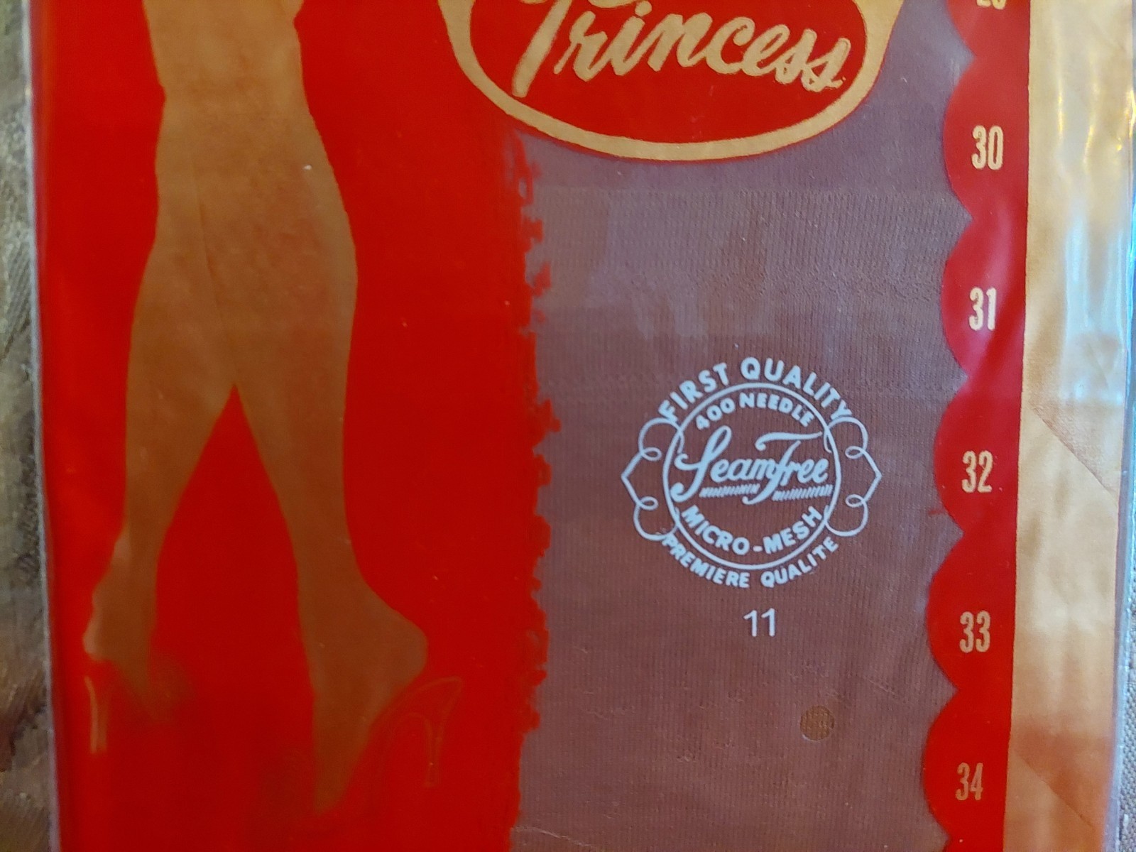 Vintage Pantyhose😎Rare Princess Stockings Color Suntan Size 11 BOTW1