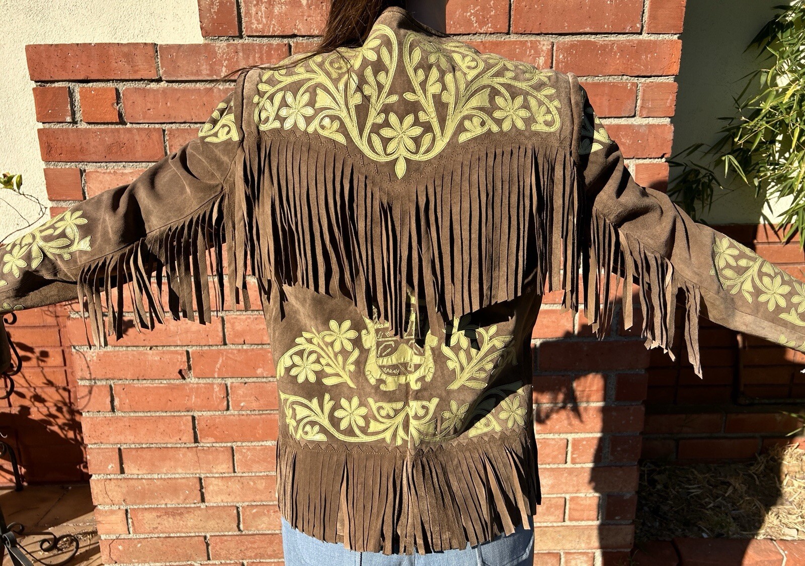 Gorgeous Vintage „Cuera Tamaulipeca” Custom Art Mexican Leather Fringe Jacket