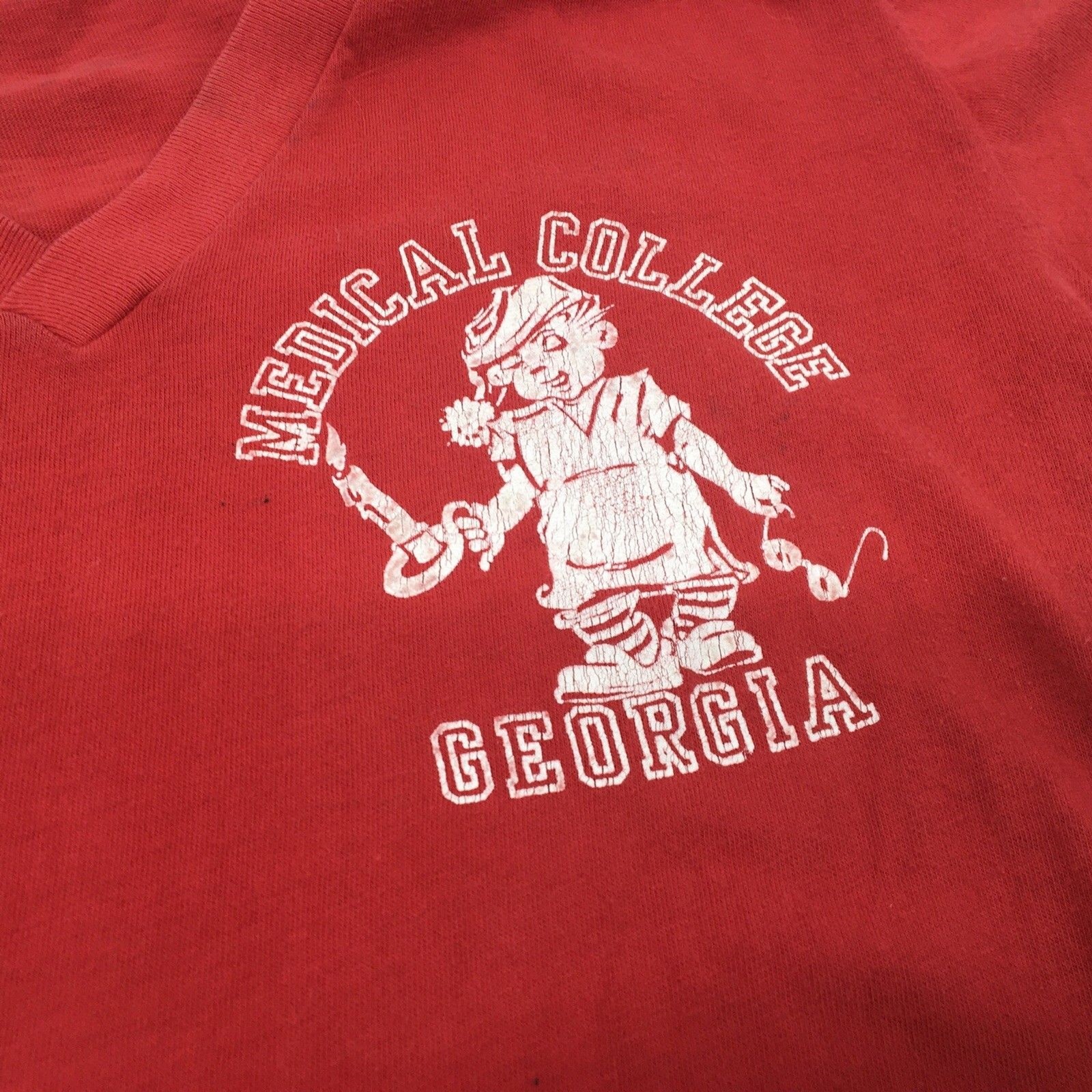 1950 1960s Medical College Of Georgia MCG Long Shirt Medium Tunic Velva Sheen