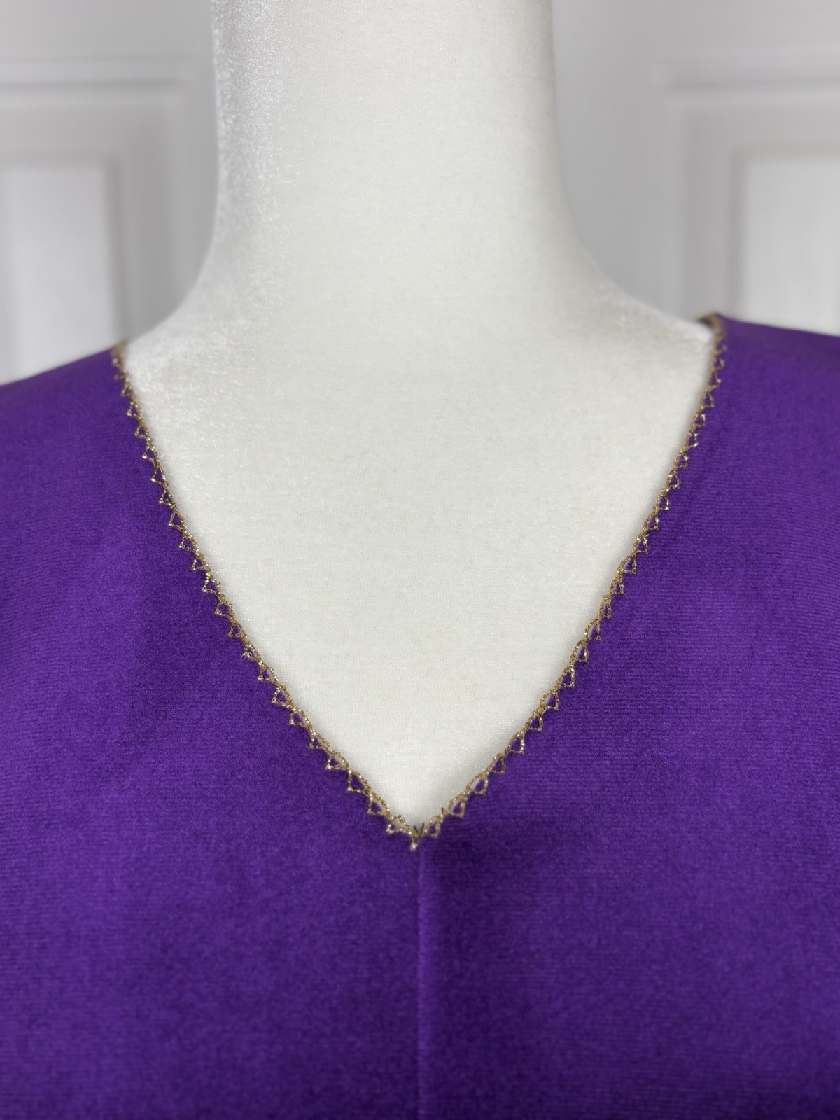 Jenelle California Vintage 1970’s Velour Caftan Hostess Gown Medium Purple Rare