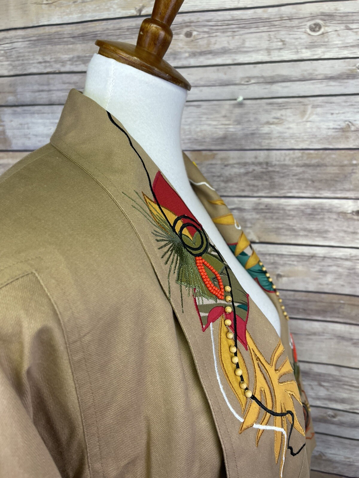 Marc D’Alcy Size 10 Vintage Jacket Embroidered Beaded Open Front Retro 80’s