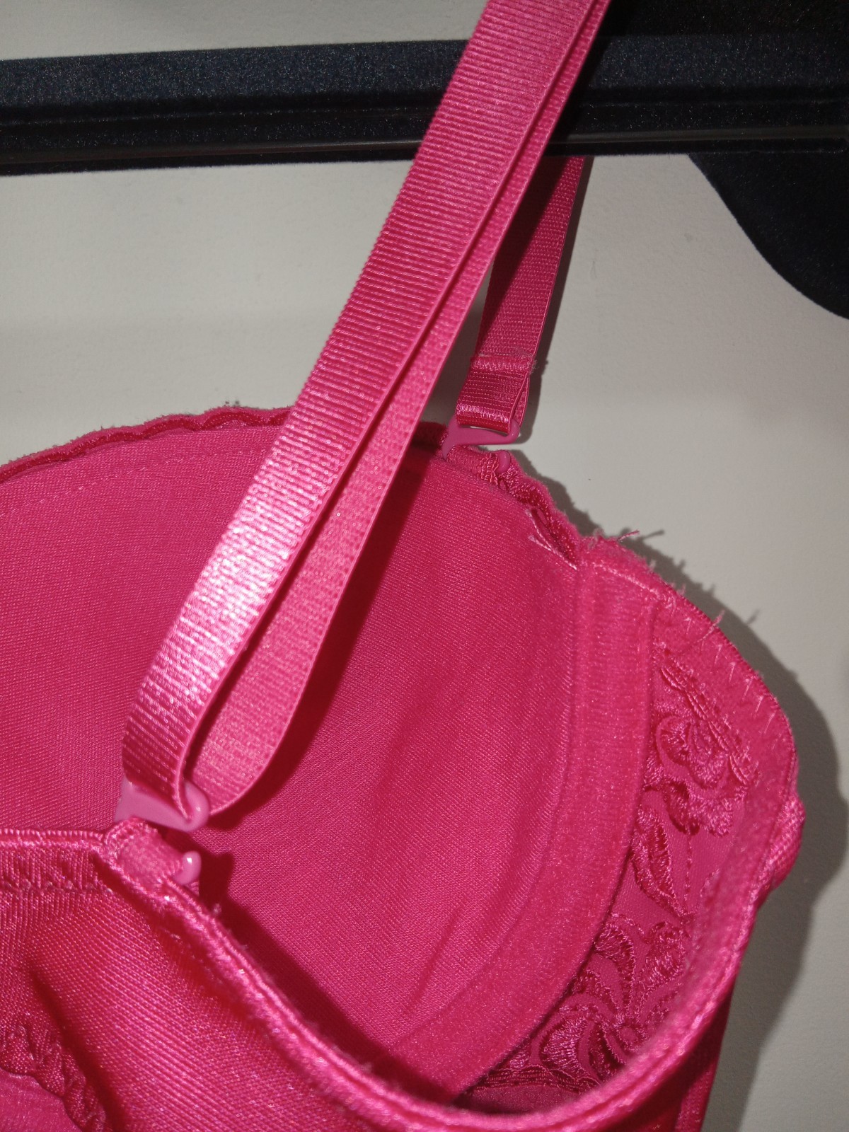 Vtg Maidenform 8879 Customize It Embroidered Strapless Push Up Demi Bra 34C Pink