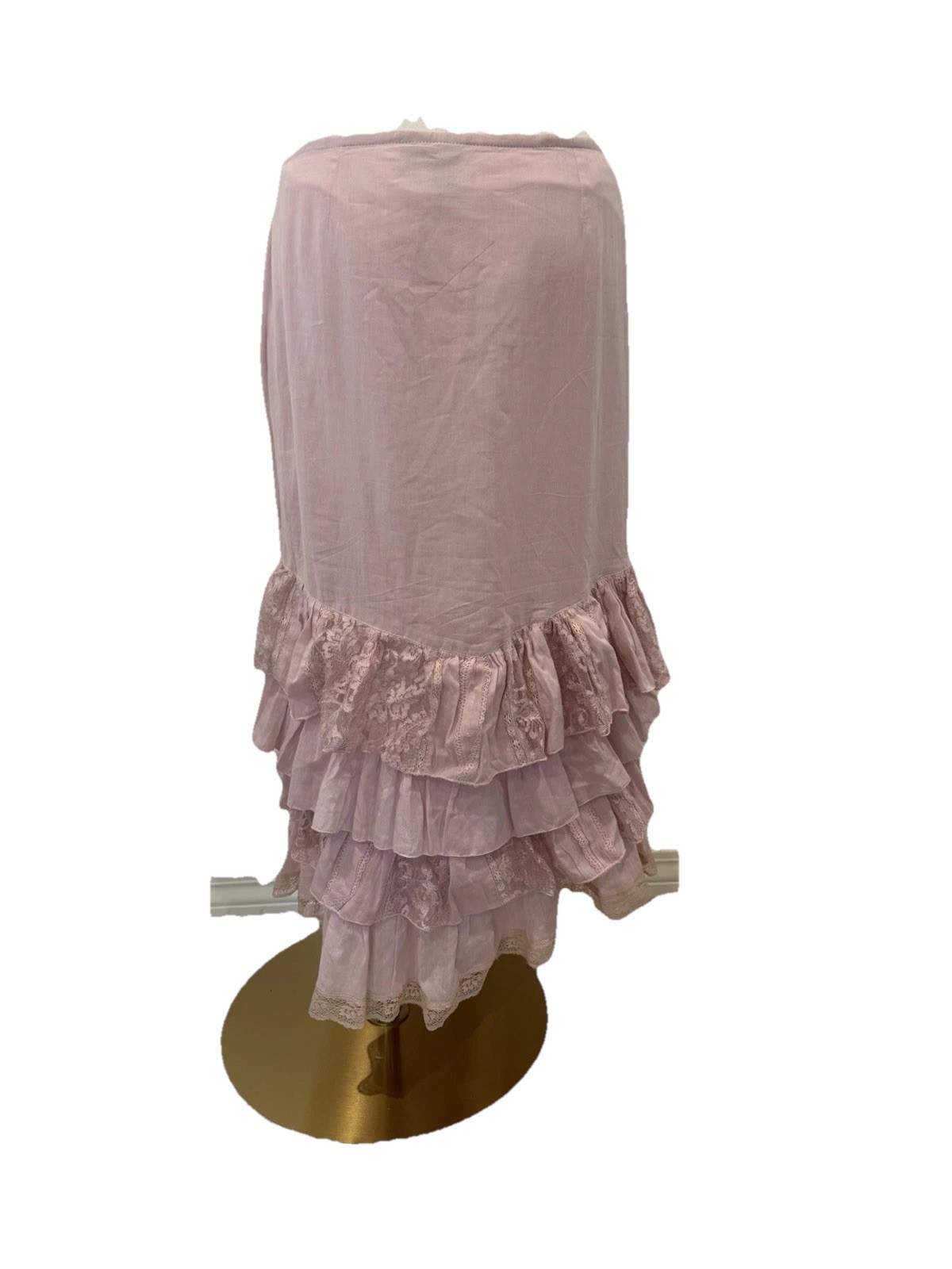 Vintage Y2K Windsor Pink lLace Ruffle Whimsical Fairy Skirt Cotton Size Small