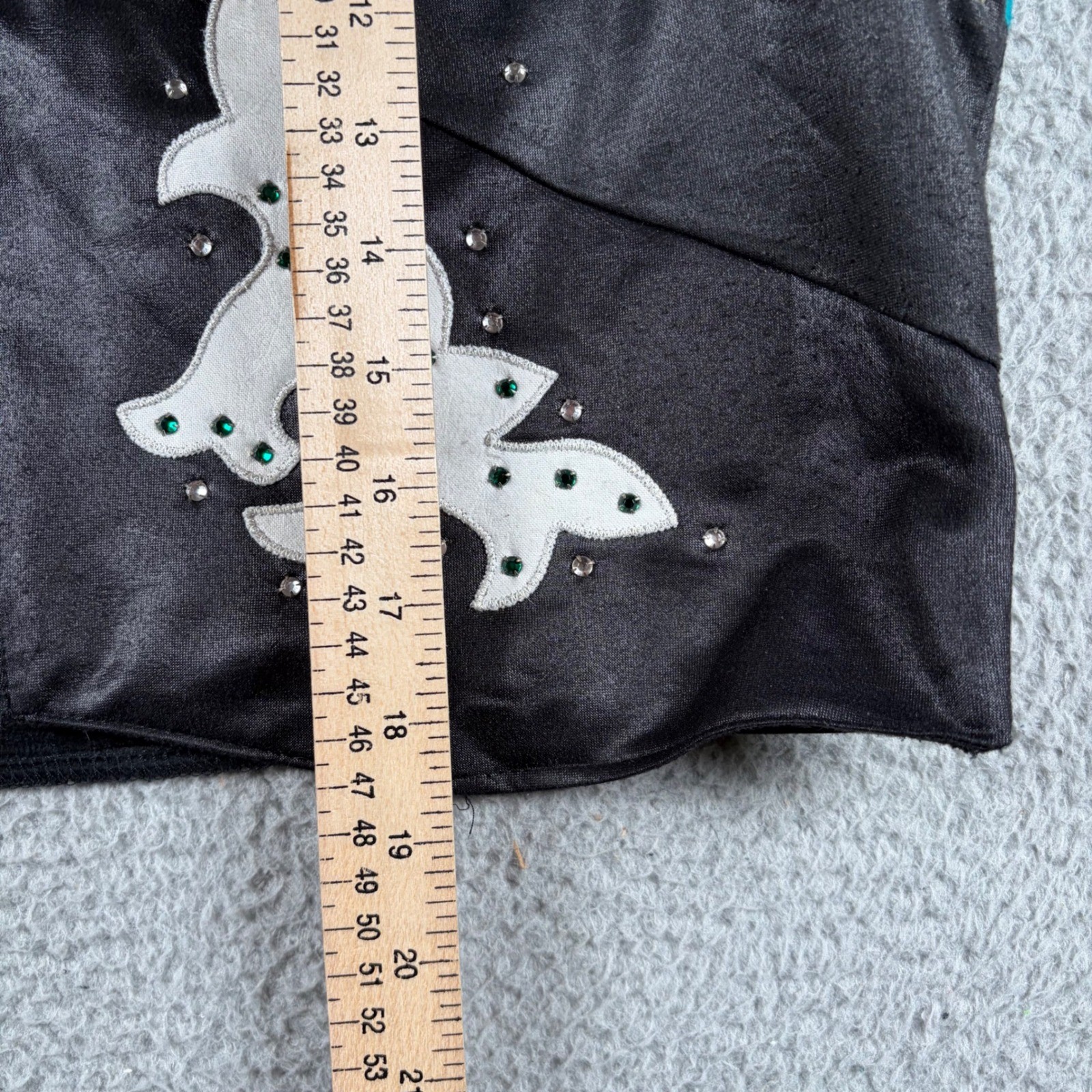 VTG 1849 Authentic RanchwearWestern Vest Teal Black Studded USA Cowgirl