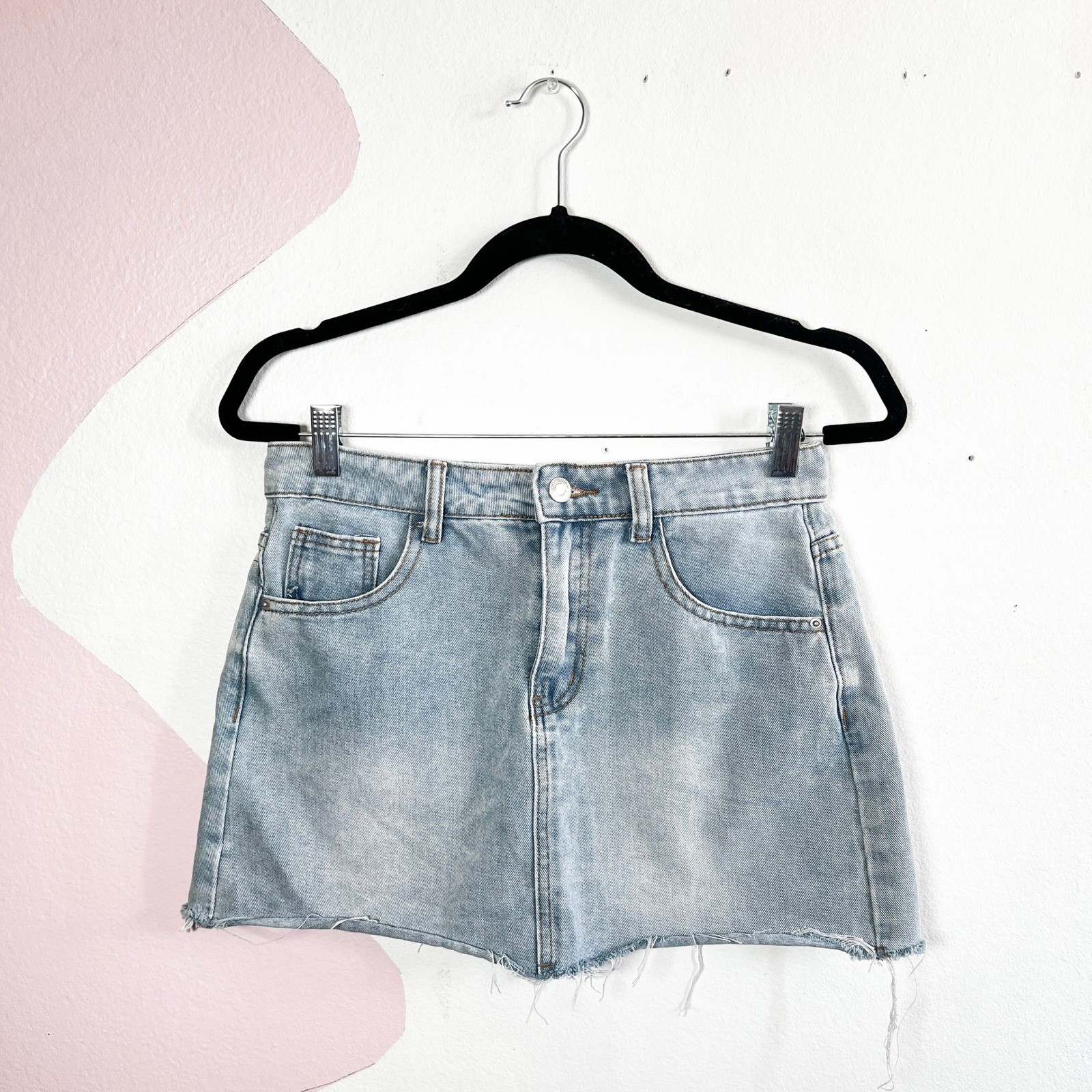 Blue Denim Mini Skirt Size Small Western Festival Cowgirl