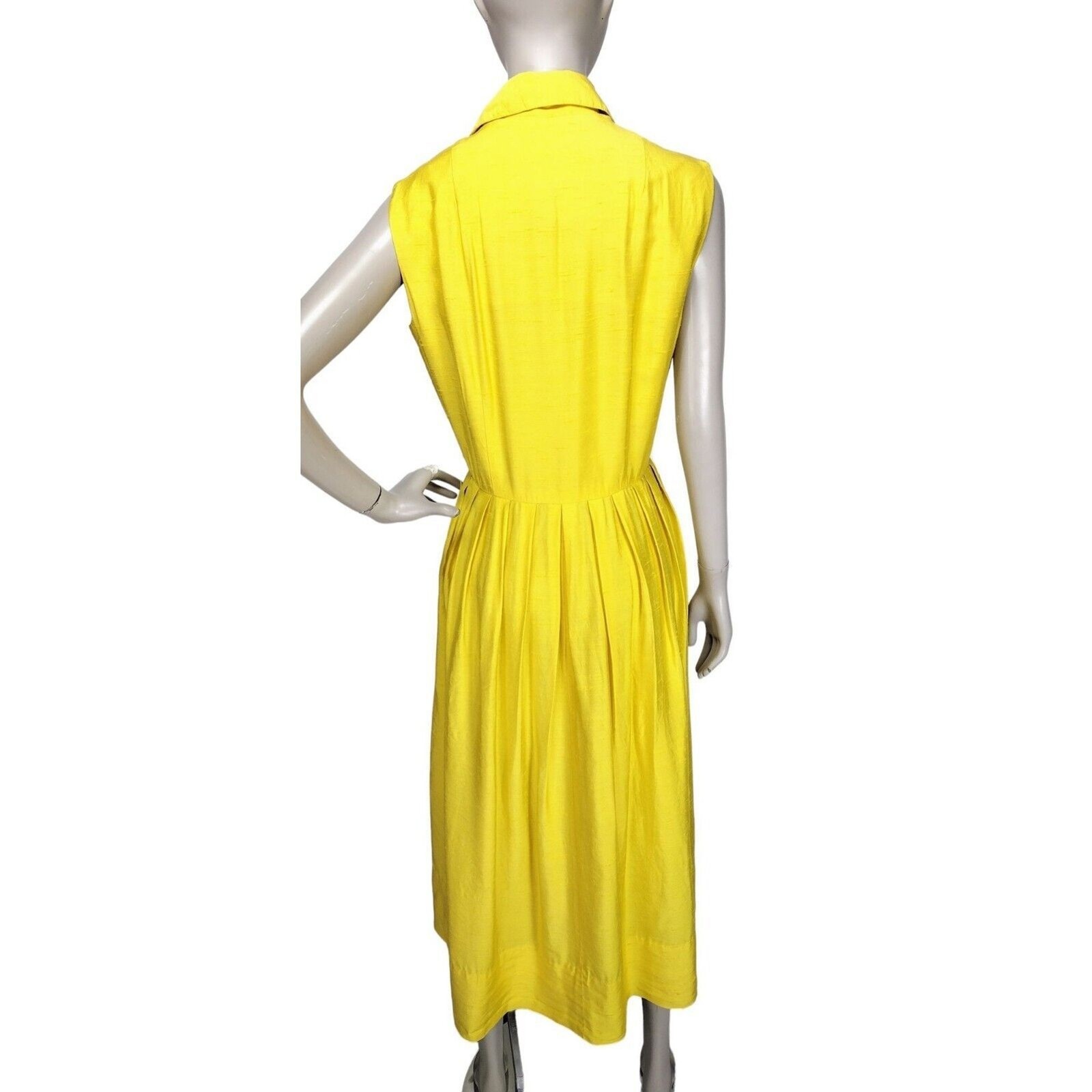 Vintage 50s 60s McMullen Yellow Sleeveless Button-Down Maxi Sun Dress