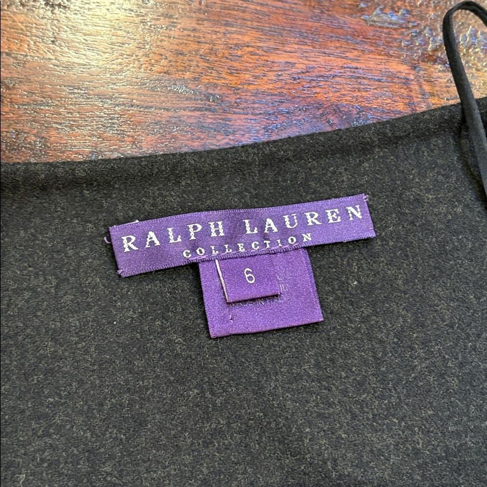 Vintage Ralph Lauren Felted Wool Skirt Dark Grey 6 *As-Is*