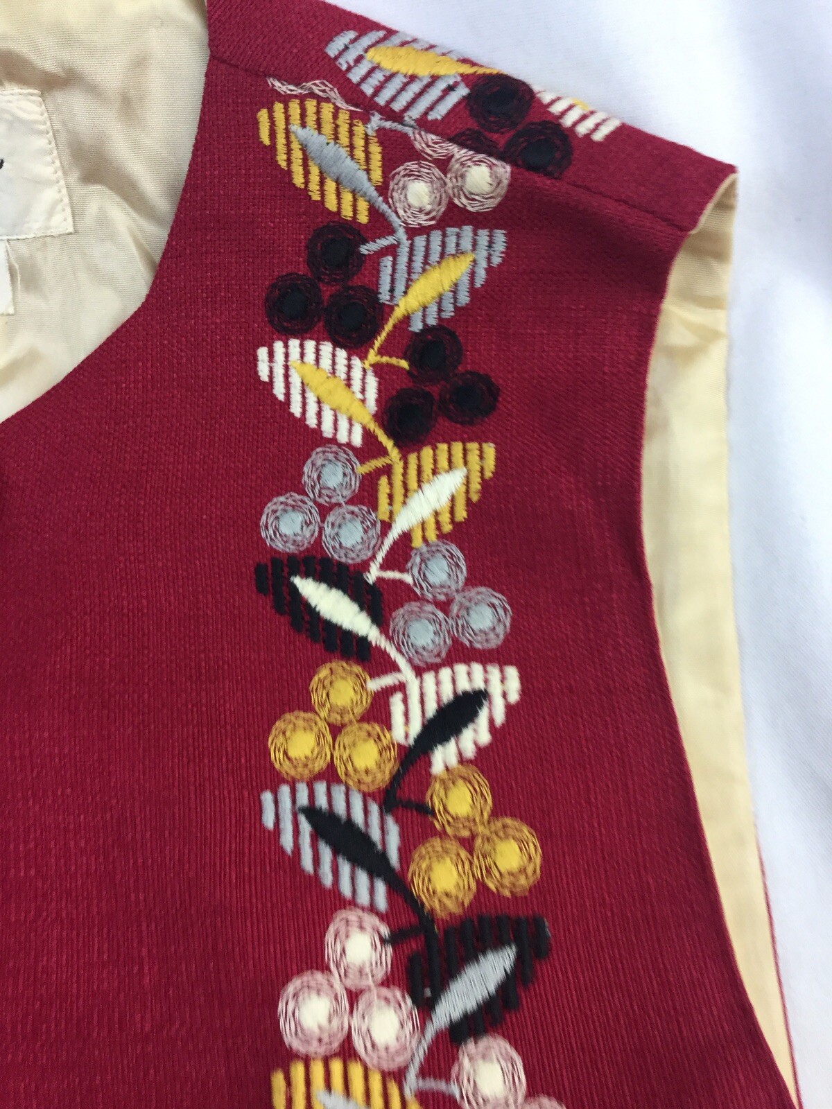 Womens Long vintage Embroidered Vest Prior Westerns Denver SZ Small