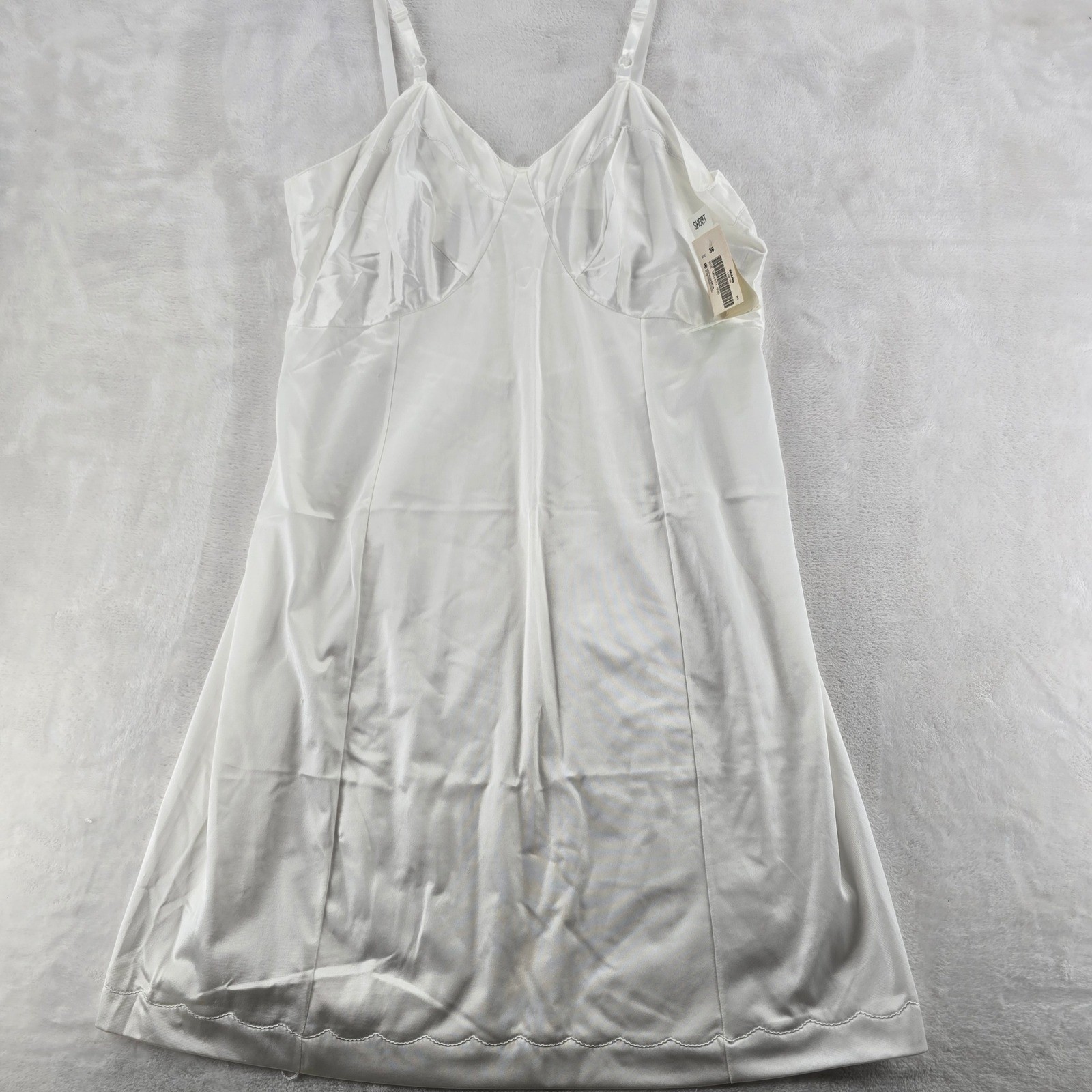 Sears Full Slip Womens 38 Short Shadow Panel White Anti-Cling Antron III Nylon