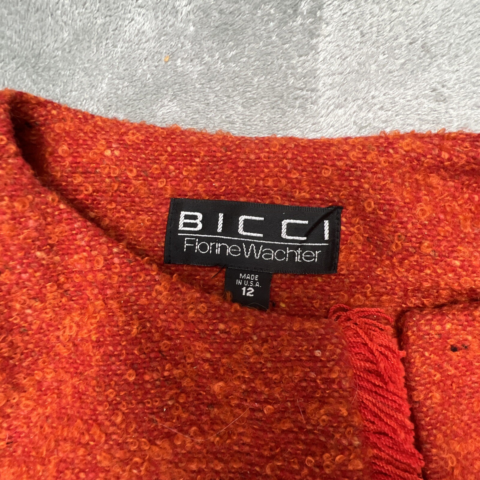 VTG Florine Wachter Bicci Skirt Suit Set Womens 12 Wool Mohair Red Jackie O