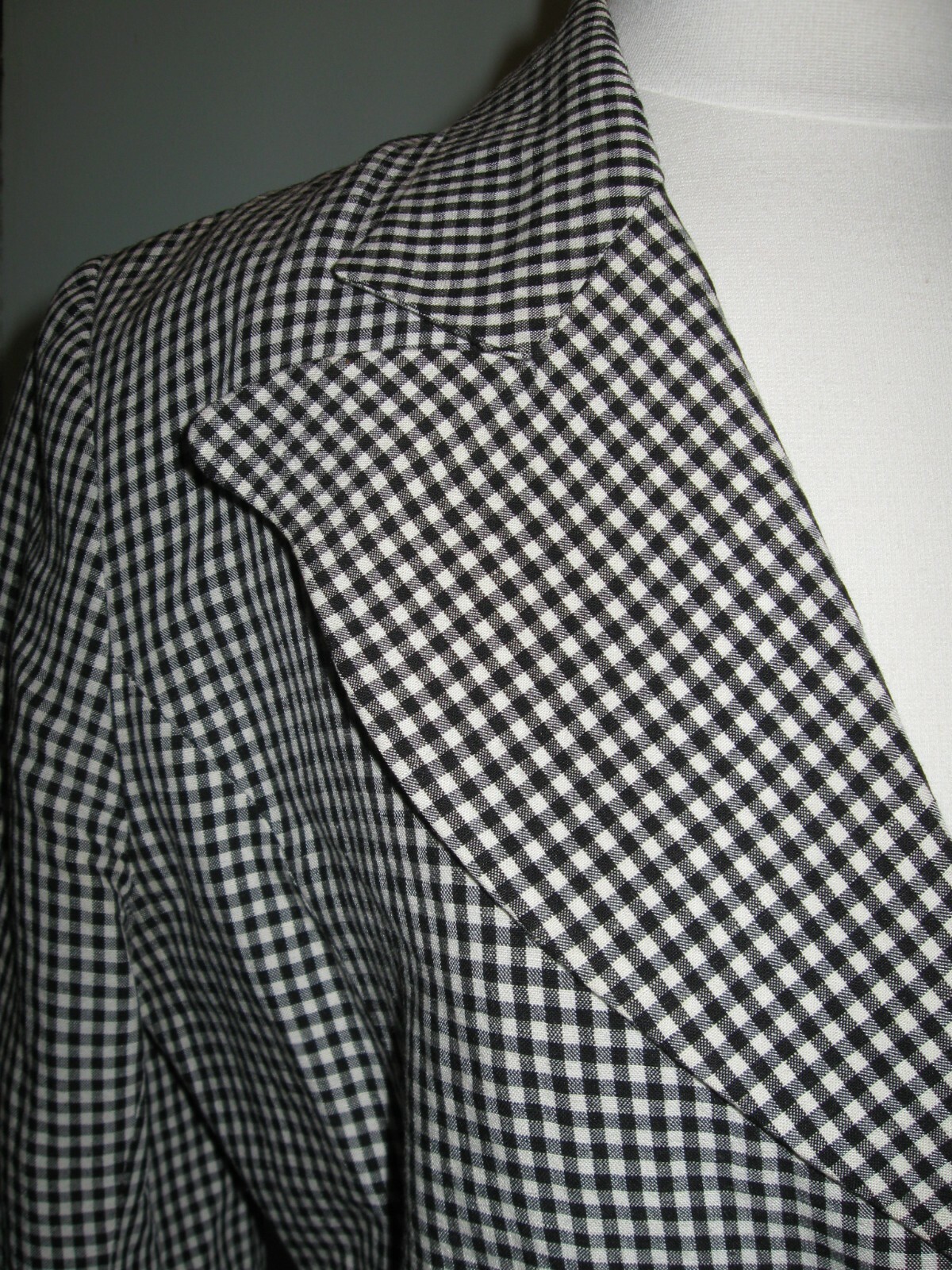 British Arabella Pollen Linen Houndstooth Blazer 8 US 10 UK Princess Di Lucite
