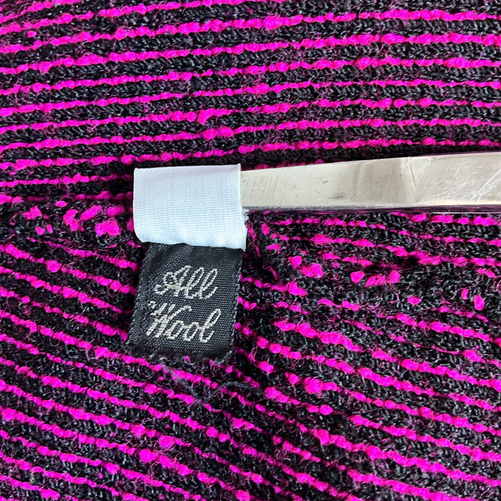 Vintage Raspberry Wool Women’s Blazer Jacket Coat Gold Button Accents