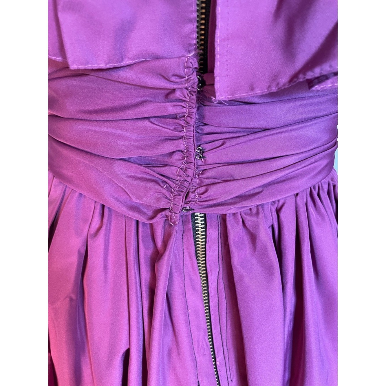 Vintage Handmade Ruffled Maxi Dress Magenta Full Skirt Size 4