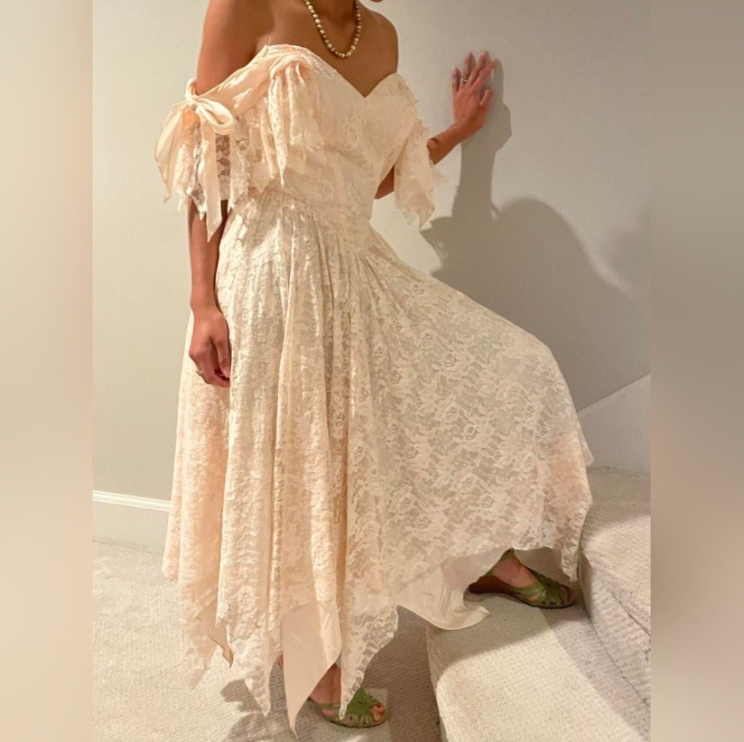 TD4 by Electra Pale Baby Pink Vintage 80s Prom Dress