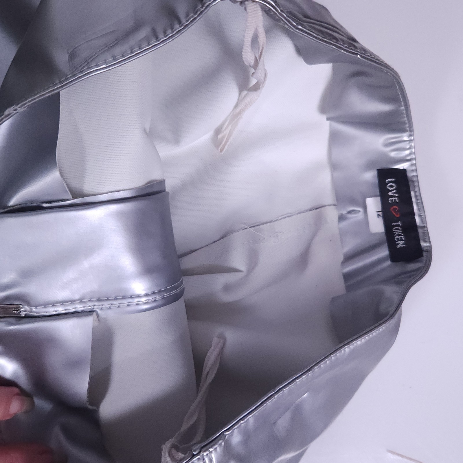 Y2K Silver Vinyl Flared Low Rise Pants Cyberpunk Rave Festival Chrome Futuristic