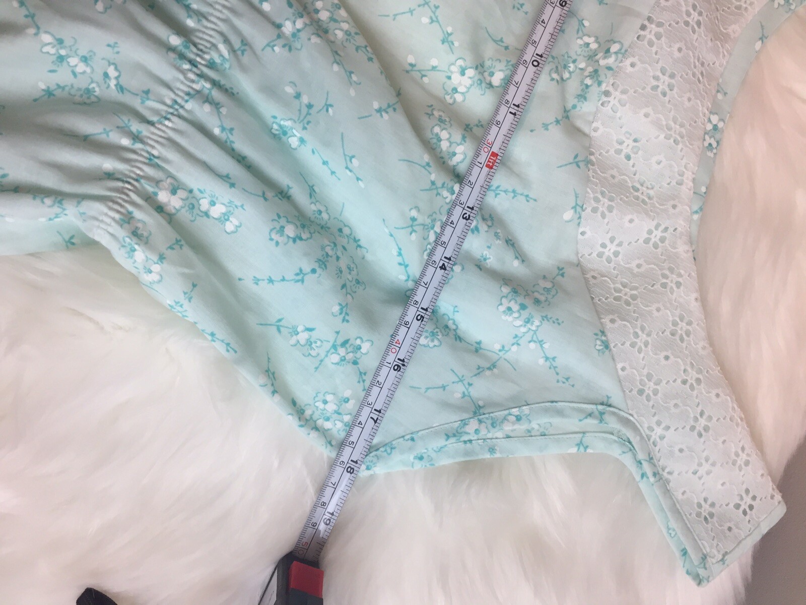 Womens 32-34 Size 15 Small Dutchmaid Nightgown Vintage Turquoise Floral H39