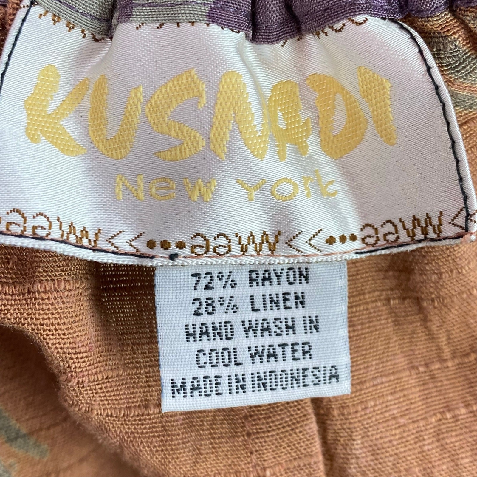 Vintage Kusnadi Boho Skirt Knee Length Button Front Festival Size S